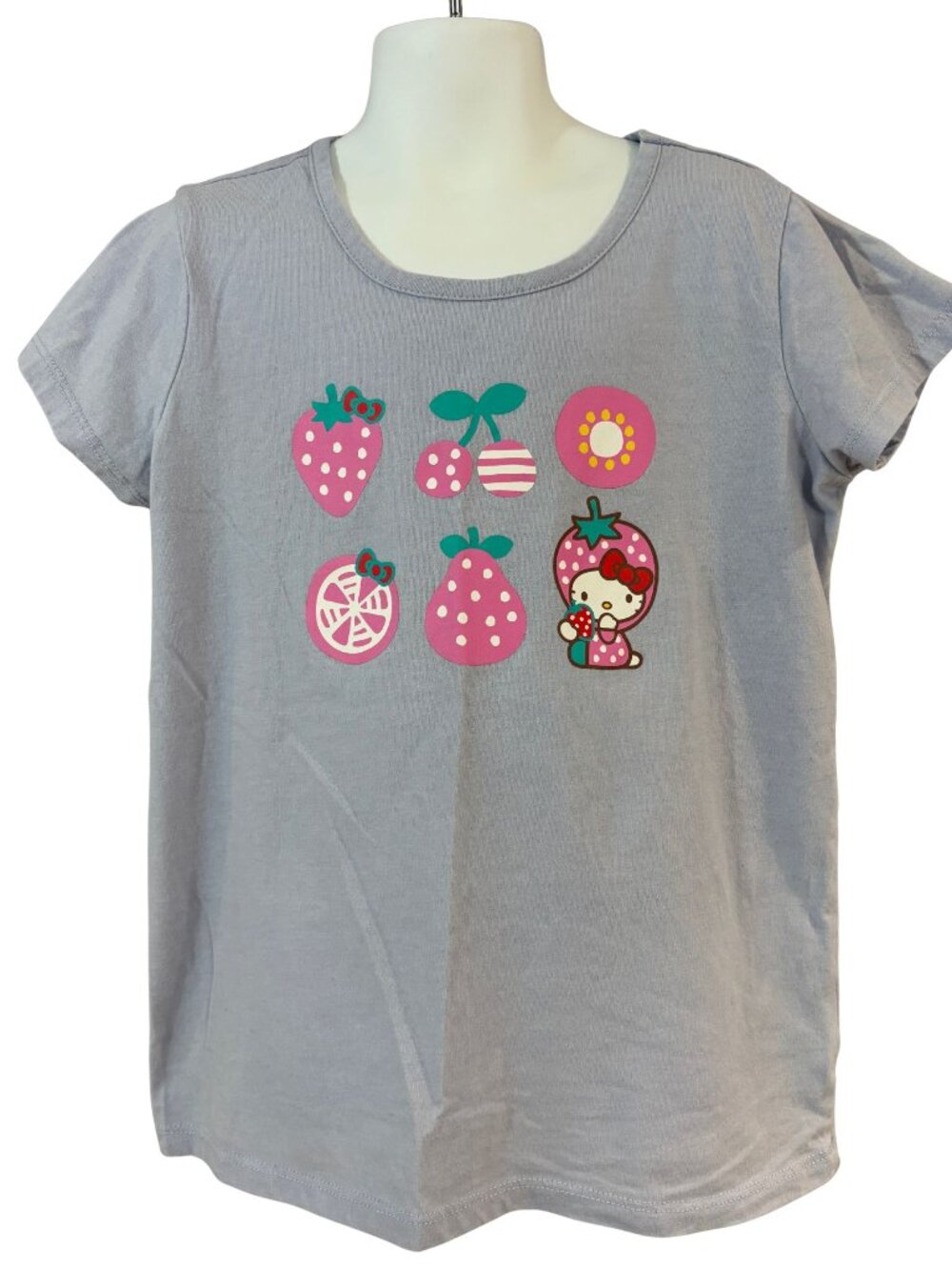 Sanrio Hello Kitty Light Purple Strawberry Design T-Shirt Size 10-12 (SKU: 191G)